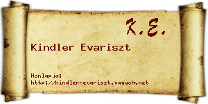 Kindler Evariszt névjegykártya